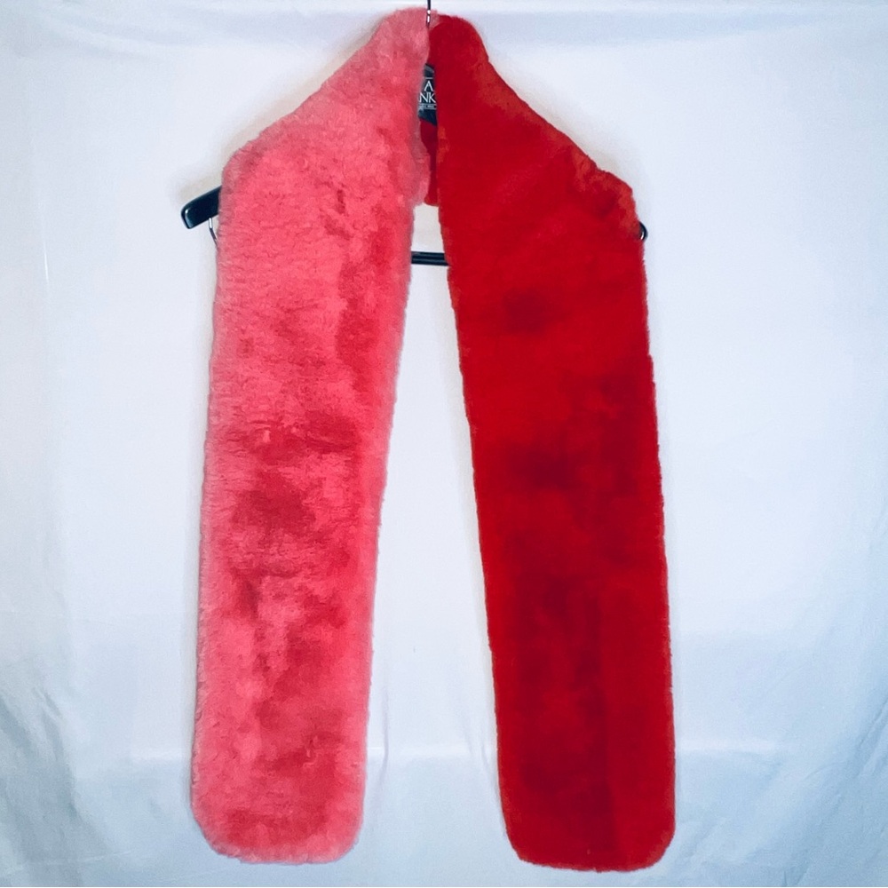 Miss Selfridge Reversible Faux Fur Scarf Pink Red Plush Scarf One Size NWT